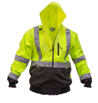 Hi Vis Zipped Hooded Jacket
