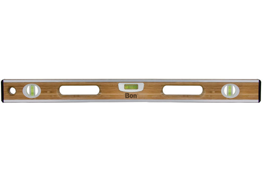 Bamboo Wood Level - 24-inch - Aluminum Bound (Bon 34-216)