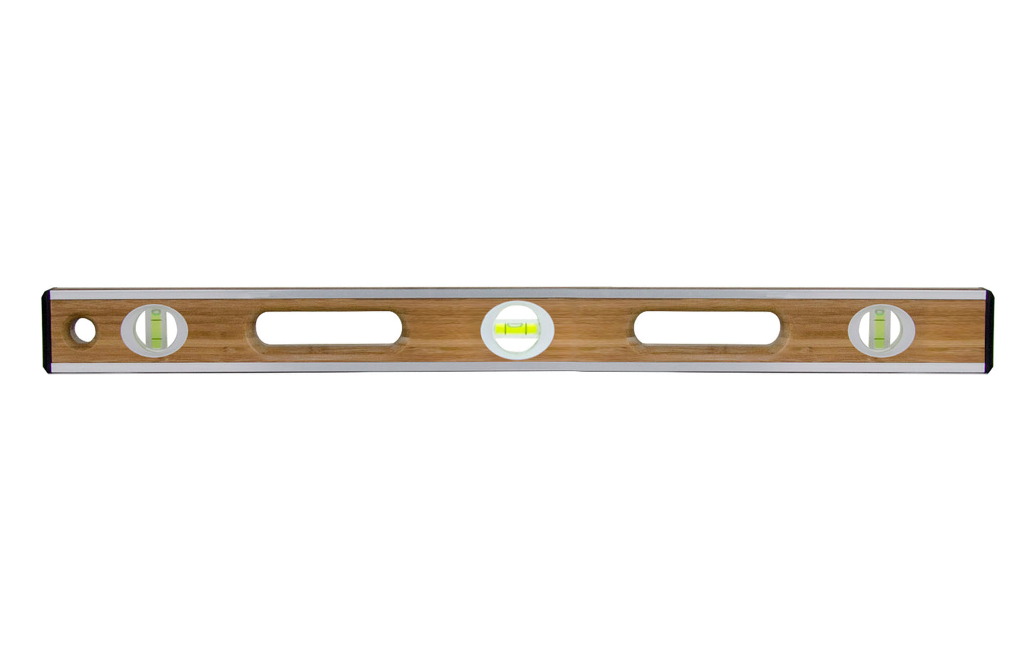 Bamboo Wood Level - 24-inch - Aluminum I-Beam (Bon 34-218)