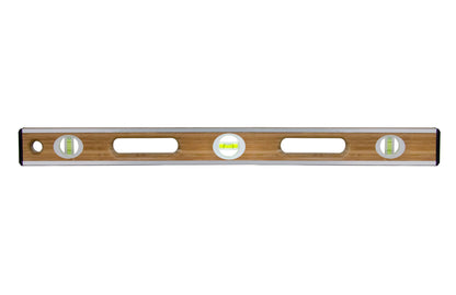 Bamboo Wood Level - 24-inch - Aluminum I-Beam (Bon 34-218)