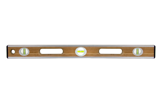 Bamboo Wood Level - 24-inch - Aluminum I-Beam (Bon 34-218)