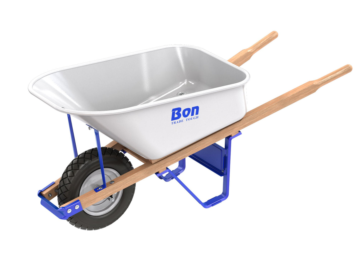 Barrow - Steel - 6 Cubic Foot Tray - Single Flatfree Tire - Wood Handle