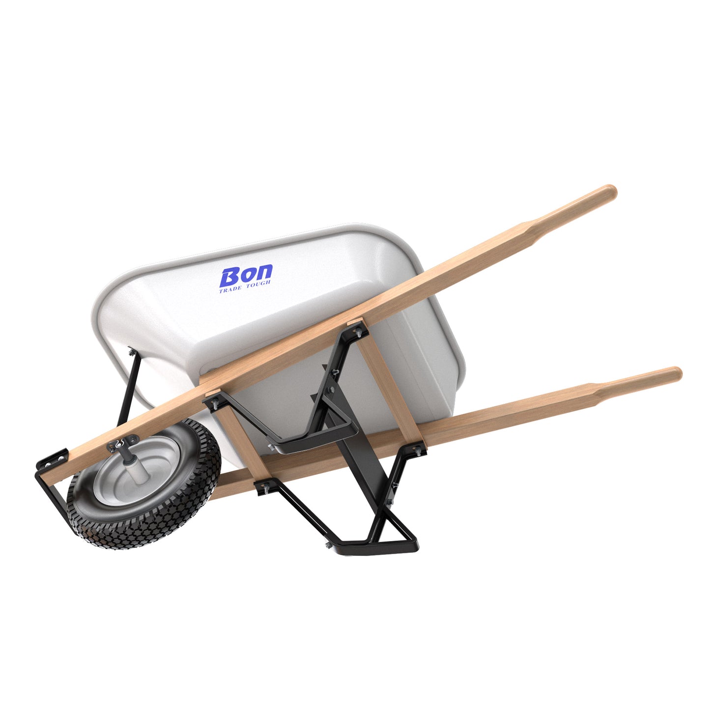 Barrow - Seamless Steel - 6 Cu. Ft. Tray - Single Knobby Tire - Wood Handle (Bon 34-260)