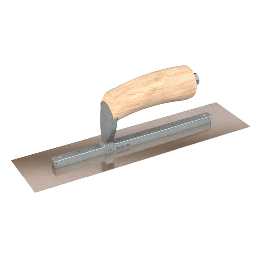 Finish Trowel - Square - Golden Stainless - 12-inch x 3-inch - Wood (Bon 66-120)