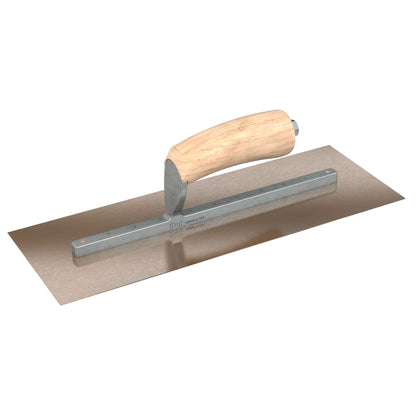 Finish Trowel - Square - Golden Stainless - 14-inch x 5-inch - Wood (Bon 66-126)