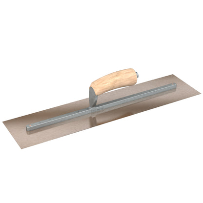 Finish Trowel - Square - Golden Stainless - 20-inch x 5-inch - Wood (Bon 66-132)