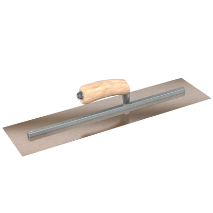 Finish Trowel - Square - Golden Stainless - 20-inch x 5-inch - Wood (Bon 66-132)