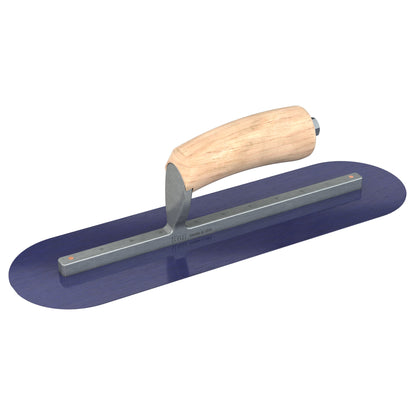 Finish Trowel - Round - Blue Steel - 14-inch x 4-inch - Wood (Bon 66-151)