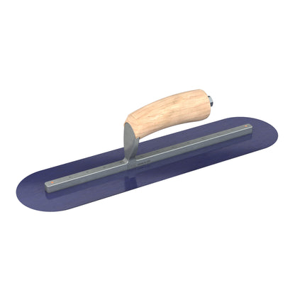 Finish Trowel - Round - Blue Steel - 16-inch x 4-inch - Wood (Bon 66-152)