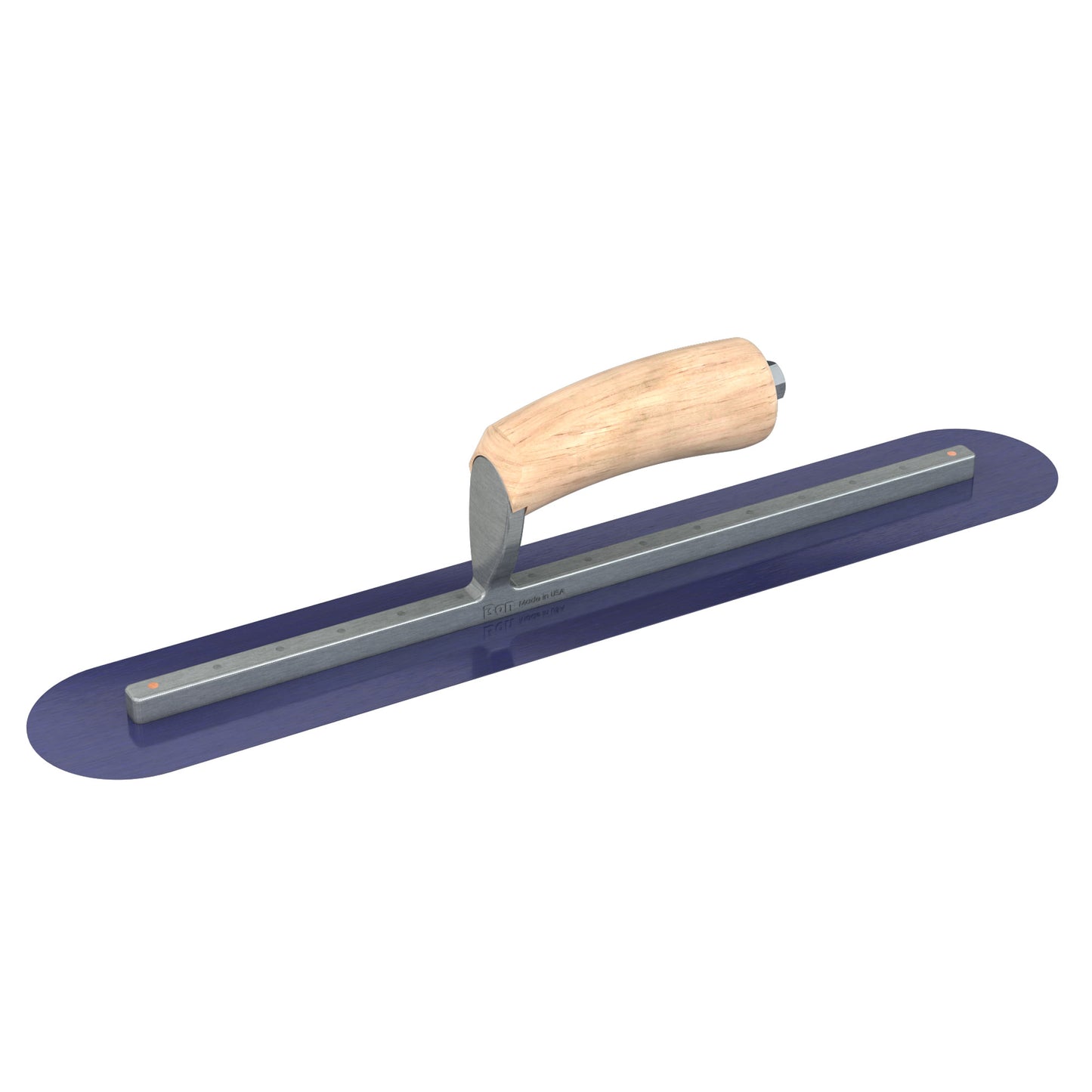 Finish Trowel - Round - Blue Steel - 18-inch x 3-inch - Wood (Bon 66-153)