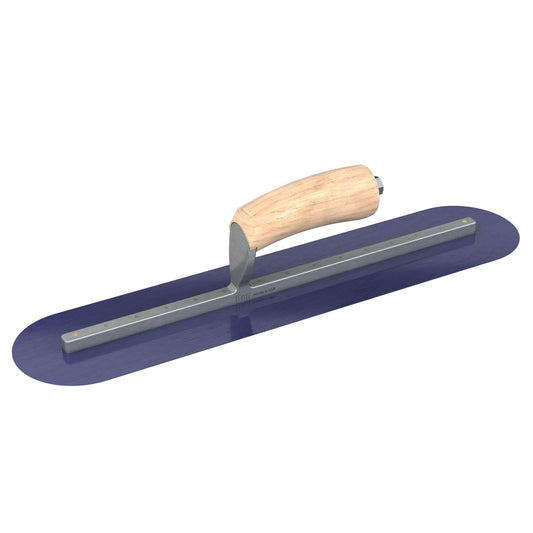 Finish Trowel - Round - Blue Steel - 18-inch x 4-inch - Wood (Bon 66-154)