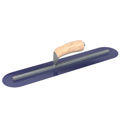 Finish Trowel - Round - Blue Steel - 20-inch x 4-inch - Wood (Bon 66-155)