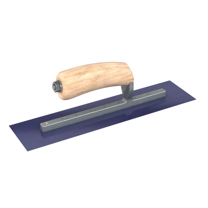 Finish Trowel - Square - Blue Steel - 12-inch x 3-inch - Wood (Bon 66-175)