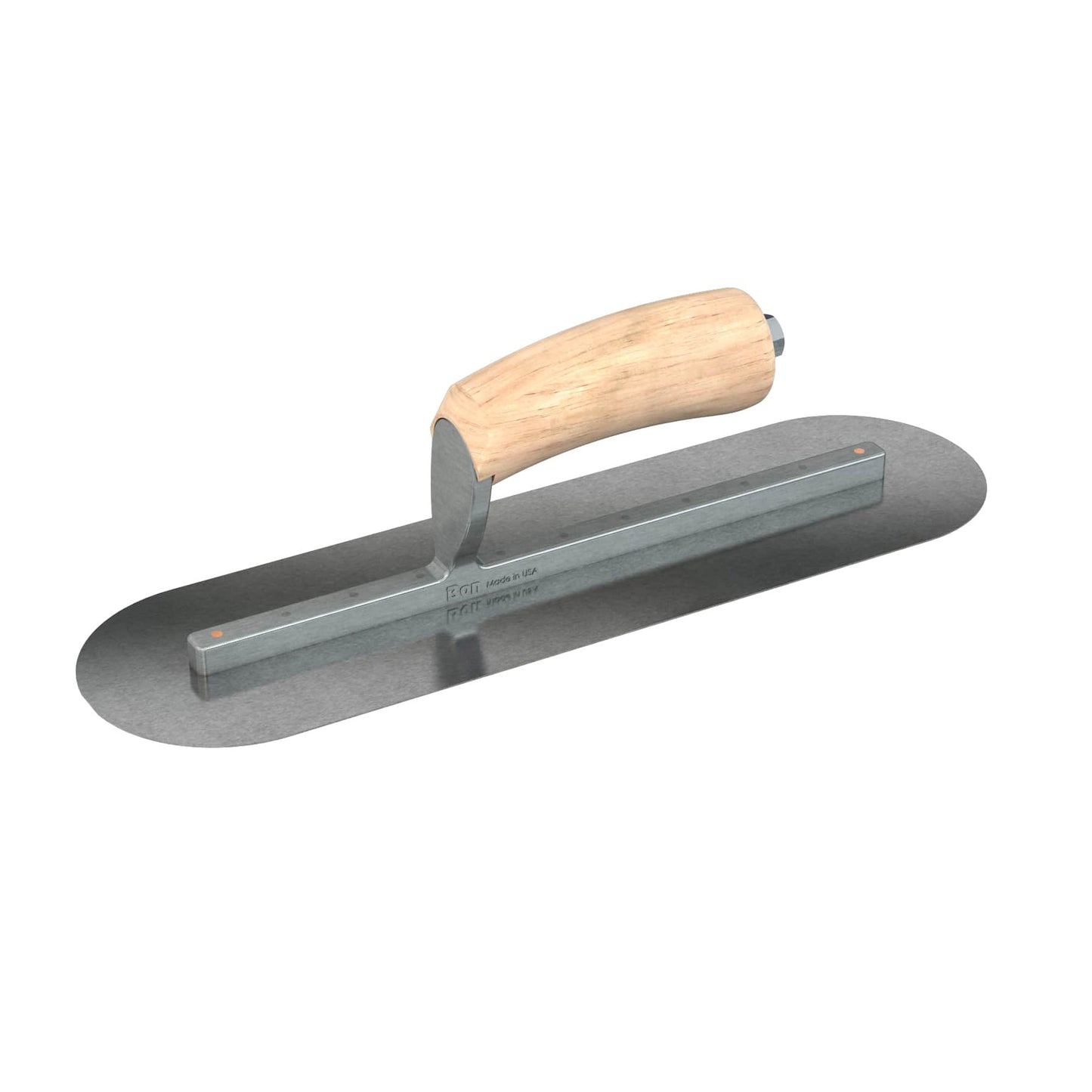 Finish Trowel - Round - Carbon Steel - 14 in. x 4 in. - Wood - Long Shank (Bon 66-193)