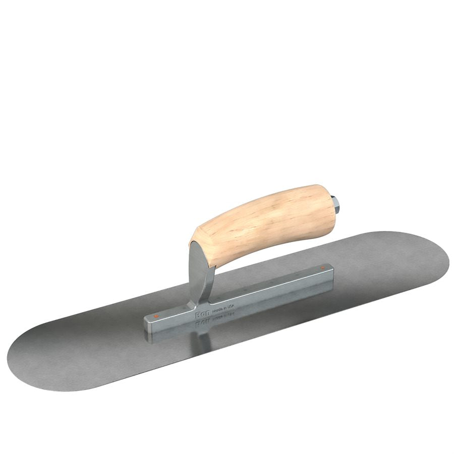 Pool Trowel with Camel Back Wood Handle - Carbon Steel