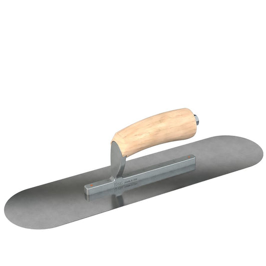Pool Trowel with Camel Back Wood Handle - Carbon Steel