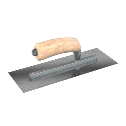 Finish Trowel - Square - Carbon Steel - 11 in. x 4 in. - Wood (Bon 66-220)