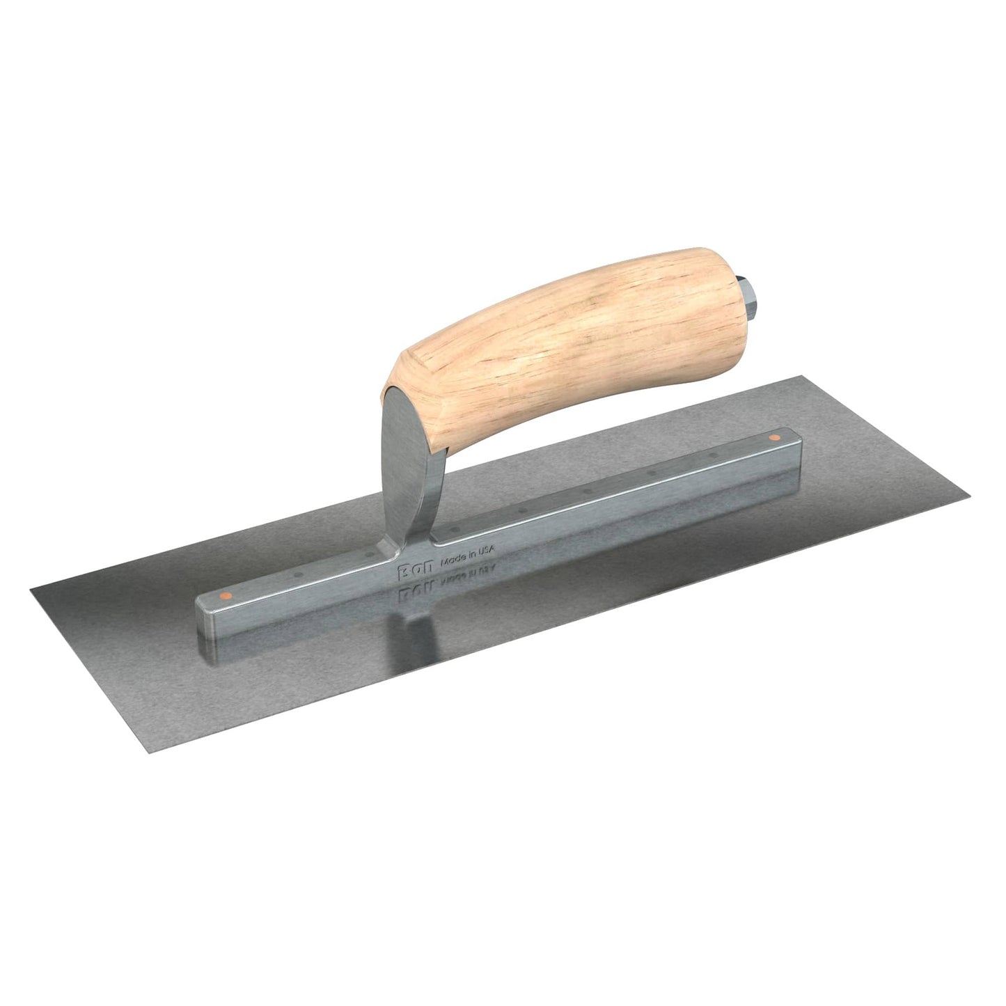 Finish Trowel - Square - Carbon Steel - 12 in. x 4 in. - Wood (Bon 66-224)