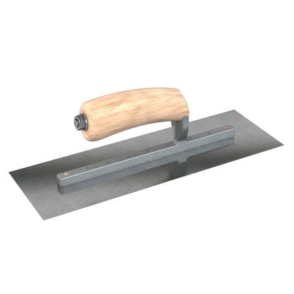 Finish Trowel - Square - Carbon Steel - 12 in. x 4 in. - Wood (Bon 66-224)