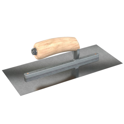 Finish Trowel - Square - Carbon Steel - 12 in. x 5 in. - Wood (Bon 66-225)