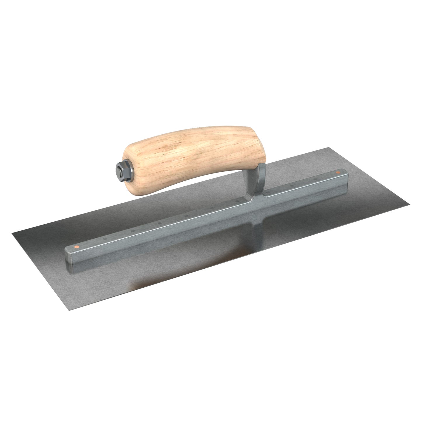Bon Steel City Carbon Steel Finishing Trowel with Camel Back Wood Handle - Square End