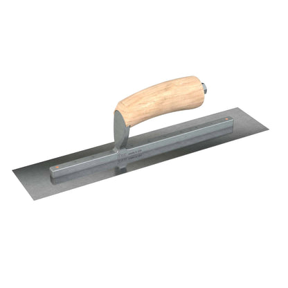 Finish Trowel - Square - Carbon Steel - 14 in x 3 in. - Wood (Bon 66-227)