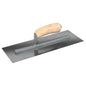 Bon Steel City Carbon Steel Finishing Trowel with Camel Back Wood Handle - Square End