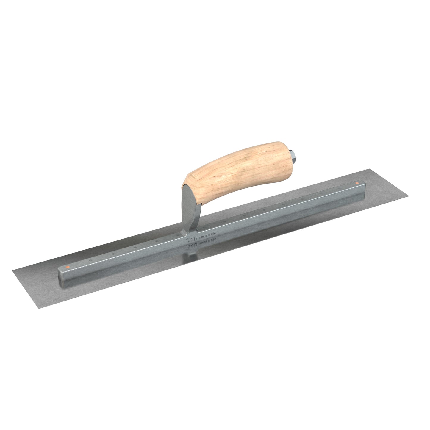 Bon Steel City Carbon Steel Finishing Trowel with Camel Back Wood Handle - Square End