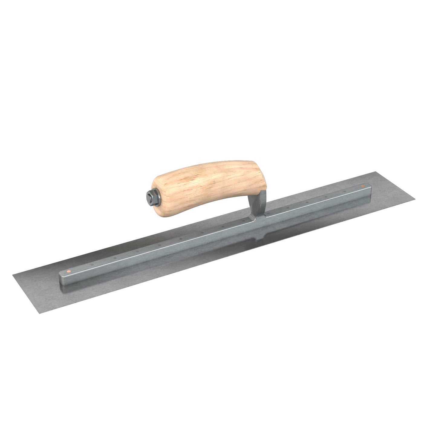 Bon Steel City Carbon Steel Finishing Trowel with Camel Back Wood Handle - Square End