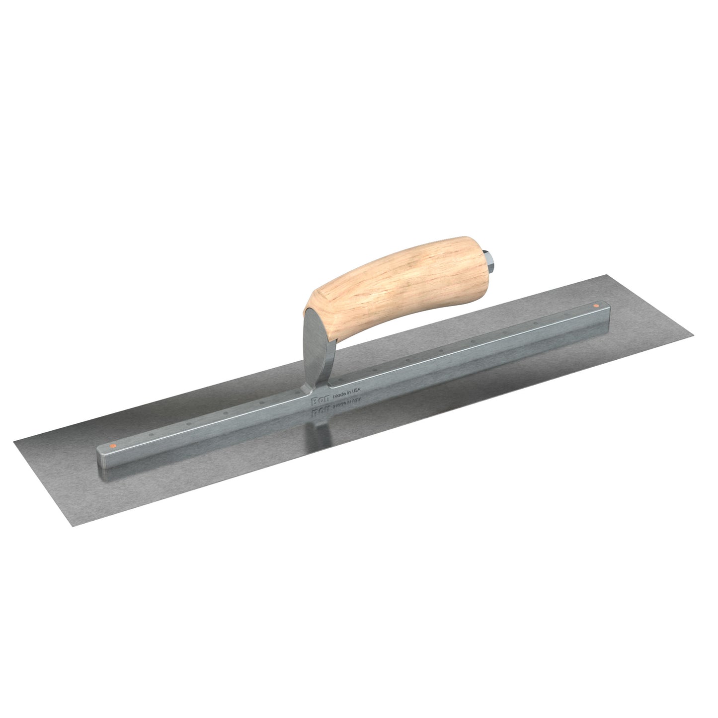 Bon Steel City Carbon Steel Finishing Trowel with Camel Back Wood Handle - Square End
