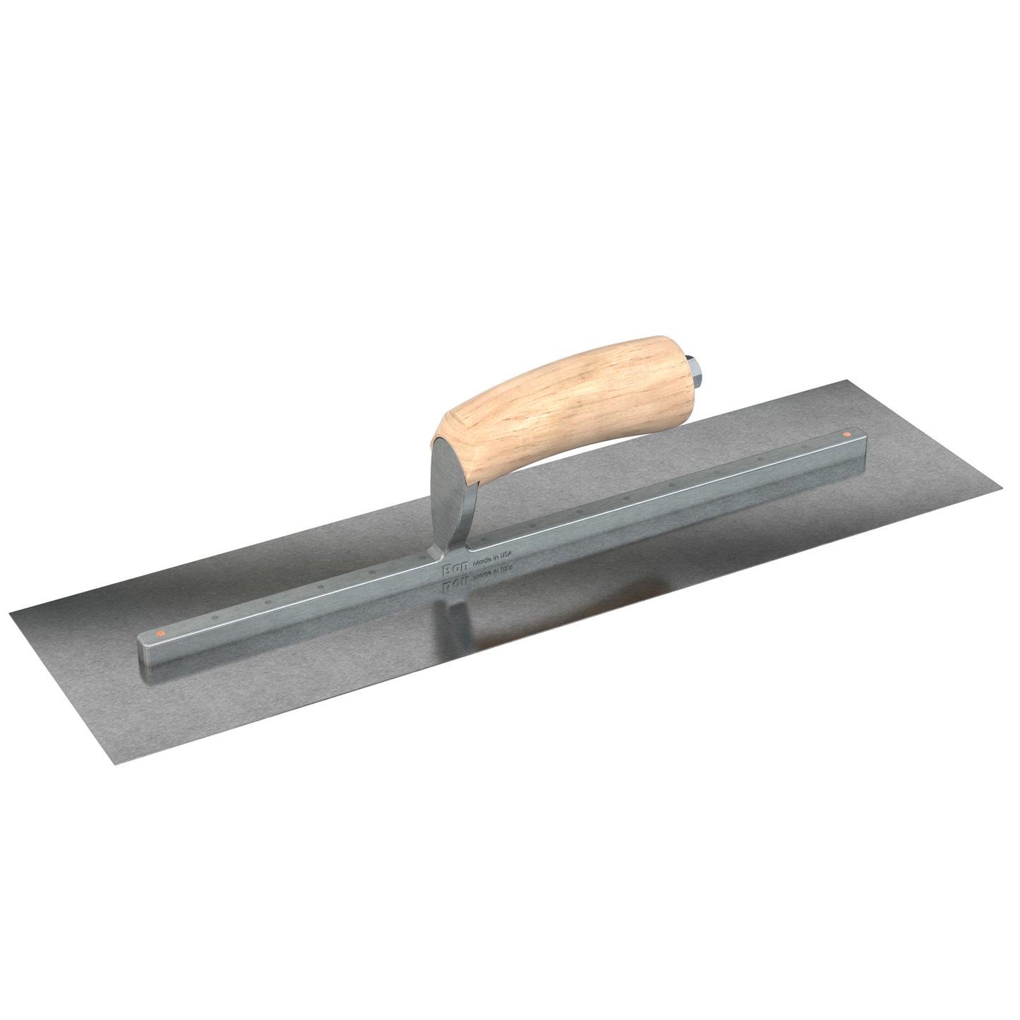 Bon Steel City Carbon Steel Finishing Trowel with Camel Back Wood Handle - Square End