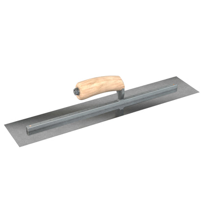 Bon Steel City Carbon Steel Finishing Trowel with Camel Back Wood Handle - Square End