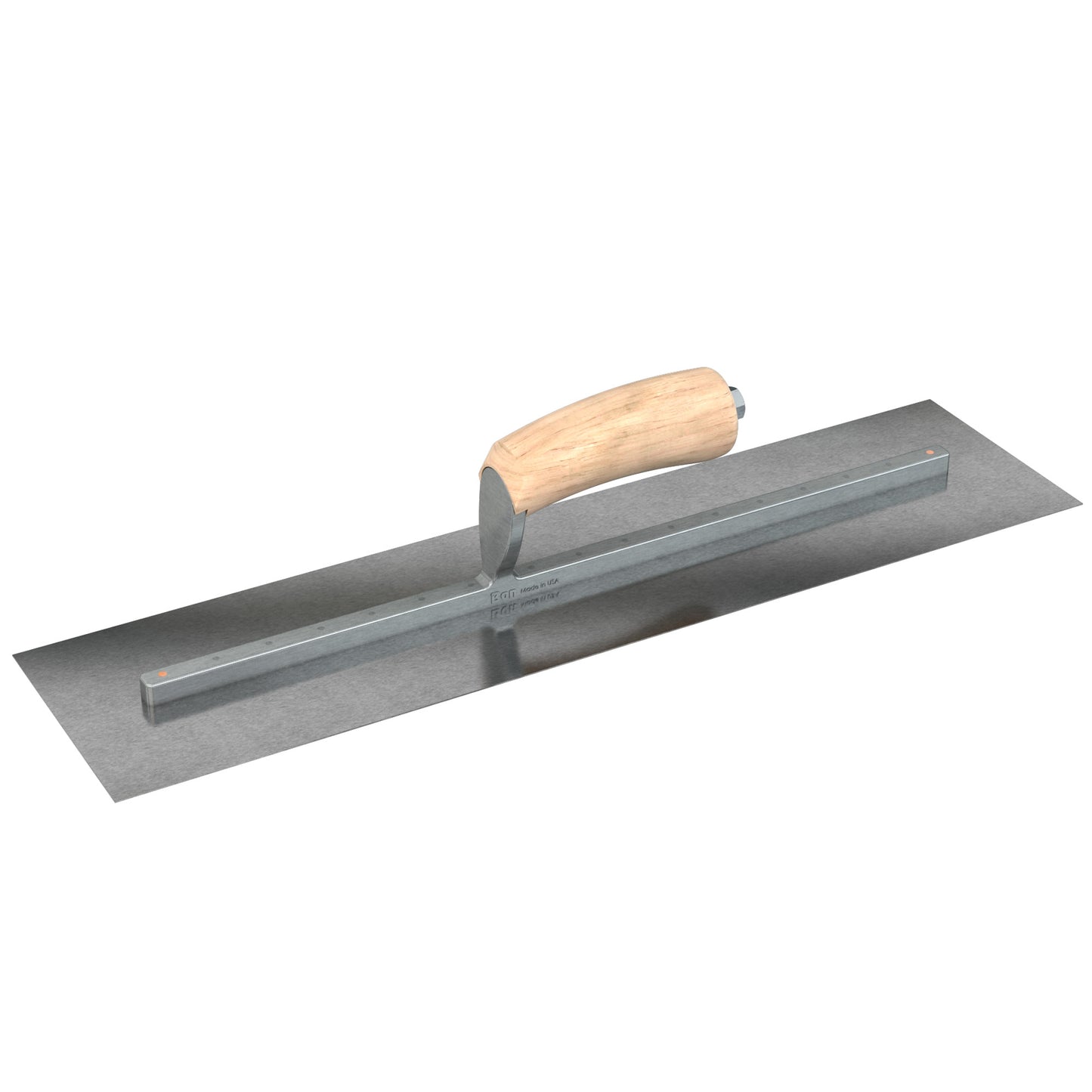 Bon Steel City Carbon Steel Finishing Trowel with Camel Back Wood Handle - Square End