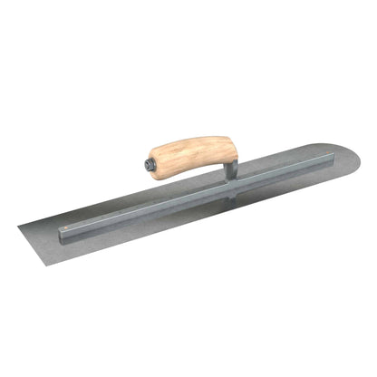 Finish Trowel - Square/Round End - Carbon Steel - 20 in x 4 in. - Wood (Bon 66-263)