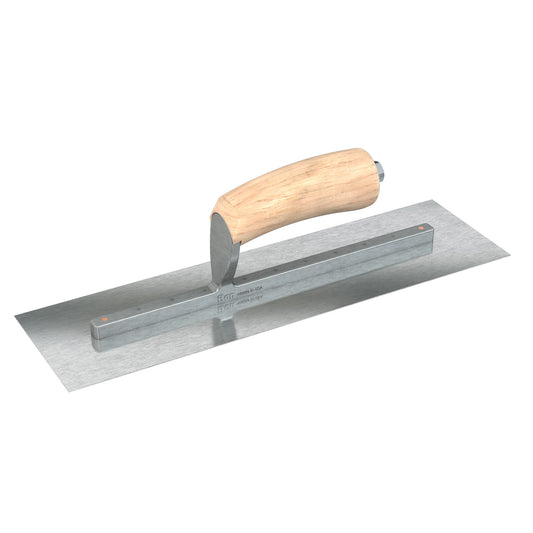 Finish Trowel - Square - Razor Stainless - 14-inch x 4-inch - Wood (Bon 66-309)