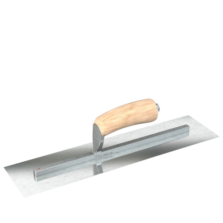Finishing Trowel with Wood Handle - Square End - Razor Stainless Steel