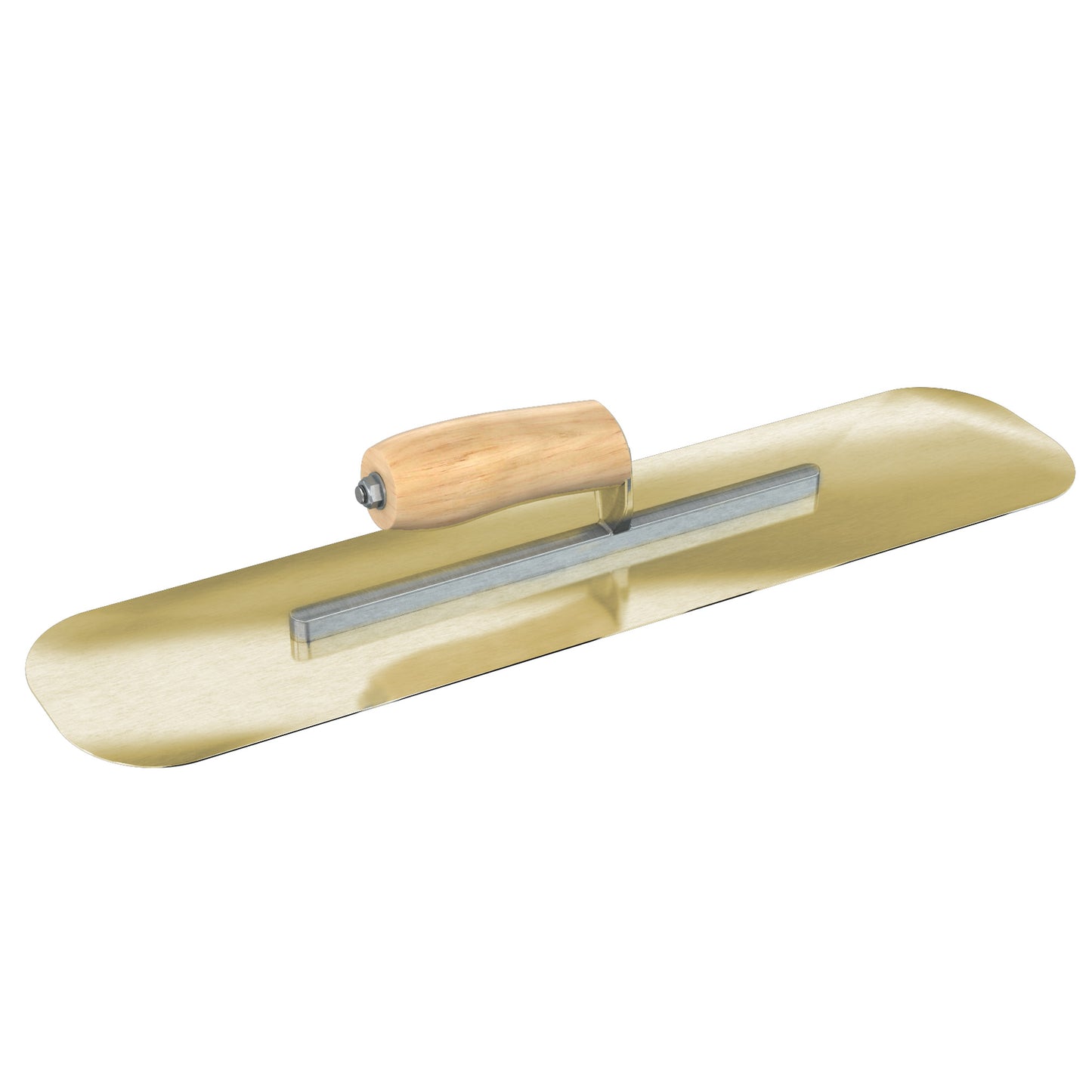 Finish Trowel - Round Corner - Golden Stainless - 20-inch x 5-inch - Wood (Bon 66-351)