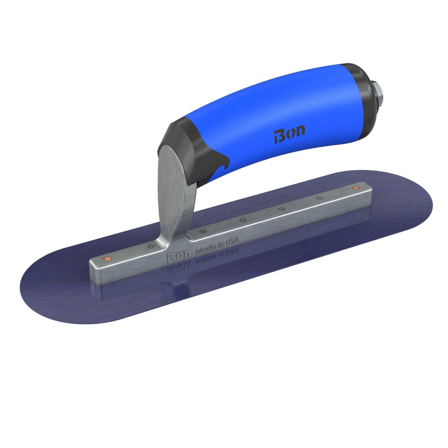 Finish Trowel - Round - Blue Steel - 10-inch x 3-inch - Comfort Grip (Bon 67-147)