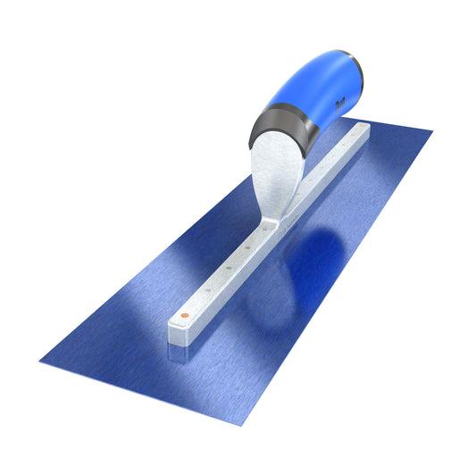 Bon Steel City Blue Steel Finishing Trowel with Comfort Wave Handle - Square End