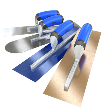 Bon Steel City Blue Steel Finishing Trowel with Comfort Wave Handle - Square End