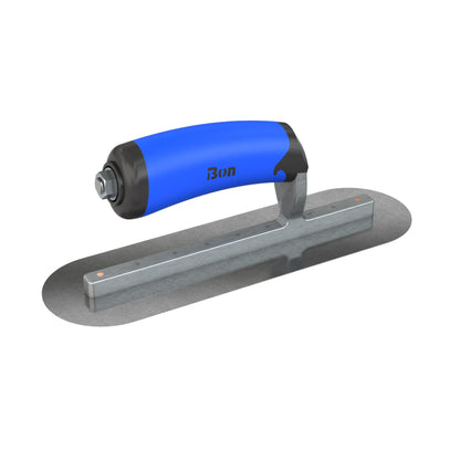 Bon Steel City Carbon Steel Finishing Trowel with Comfort Wave Handle - Round End