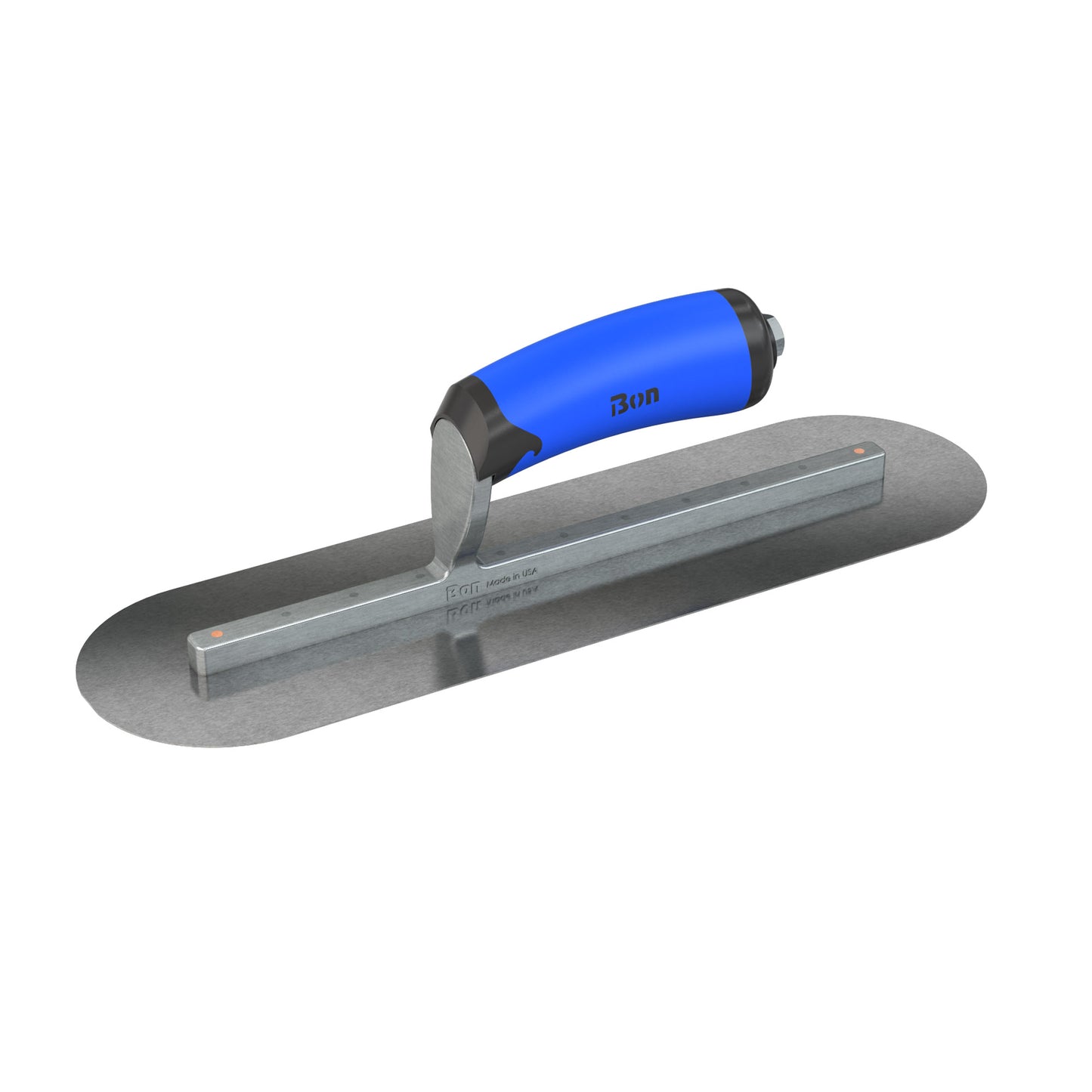 Bon Steel City Carbon Steel Finishing Trowel with Comfort Wave Handle - Round End