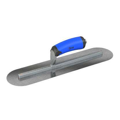 Bon Steel City Carbon Steel Finishing Trowel with Comfort Wave Handle - Round End