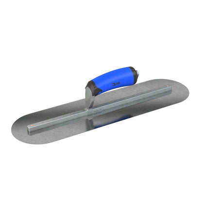 Bon Steel City Carbon Steel Finishing Trowel with Comfort Wave Handle - Round End
