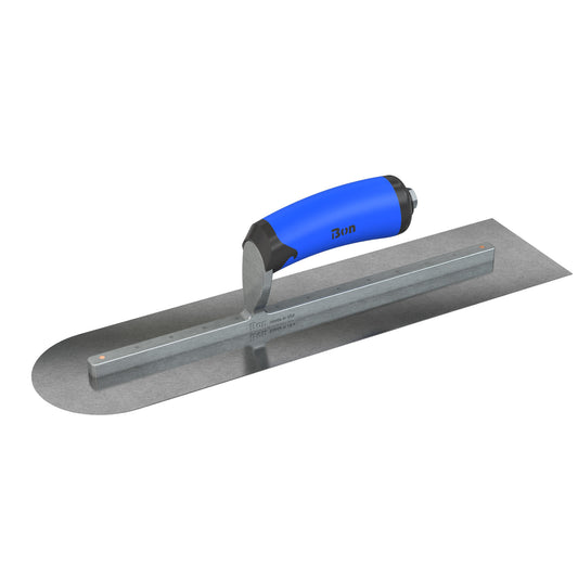 Finish Trowel - Square/Round End - Carbon Steel - 16 in. x 4 in. - Comfort Grip (Bon 67-261)