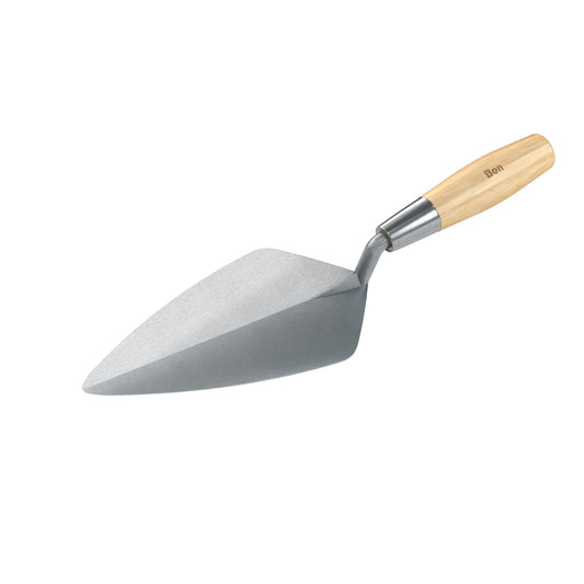 Brick Trowel - Carbon Steel - Narrow London - 9 1/2-inch - Wood Handle (Bon 72-222)