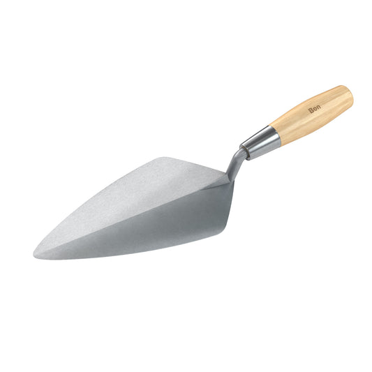 Brick Trowel - Carbon Steel - Narrow London - 10 1/2-inch - Wood Handle (Bon 72-242)