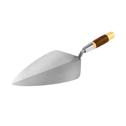 Wide London Pro Brick Trowel with Leather Handle - Carbon Steel