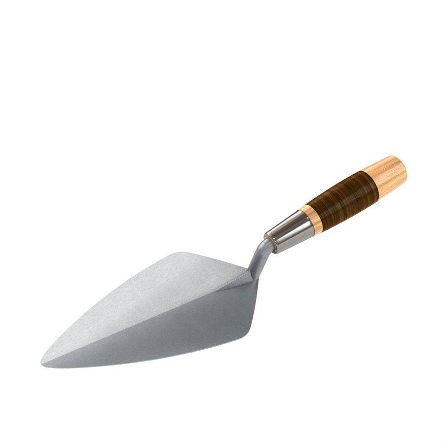 Narrow London Brick Trowel with Leather Handle - Forged Steel