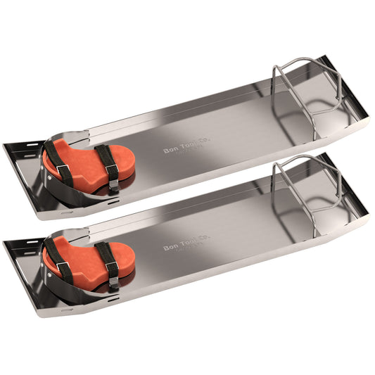 Knee Boards - Stainless Steel - Curved End - With Knee Pads (Pair)